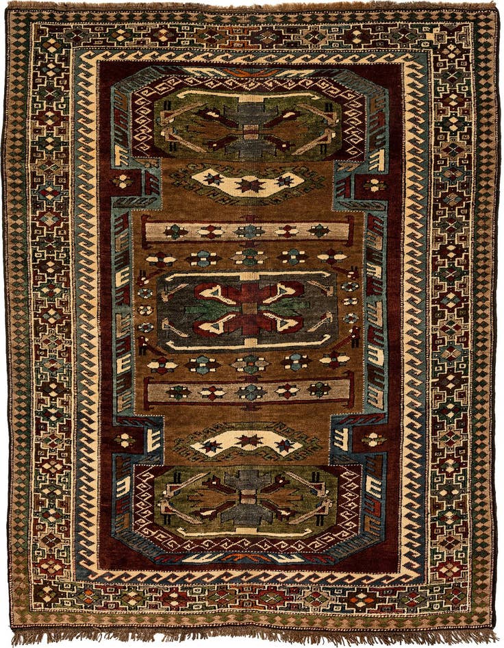 Detail image of 4' 7 x 6' 10 Hand Knotted Kars Wool Rug