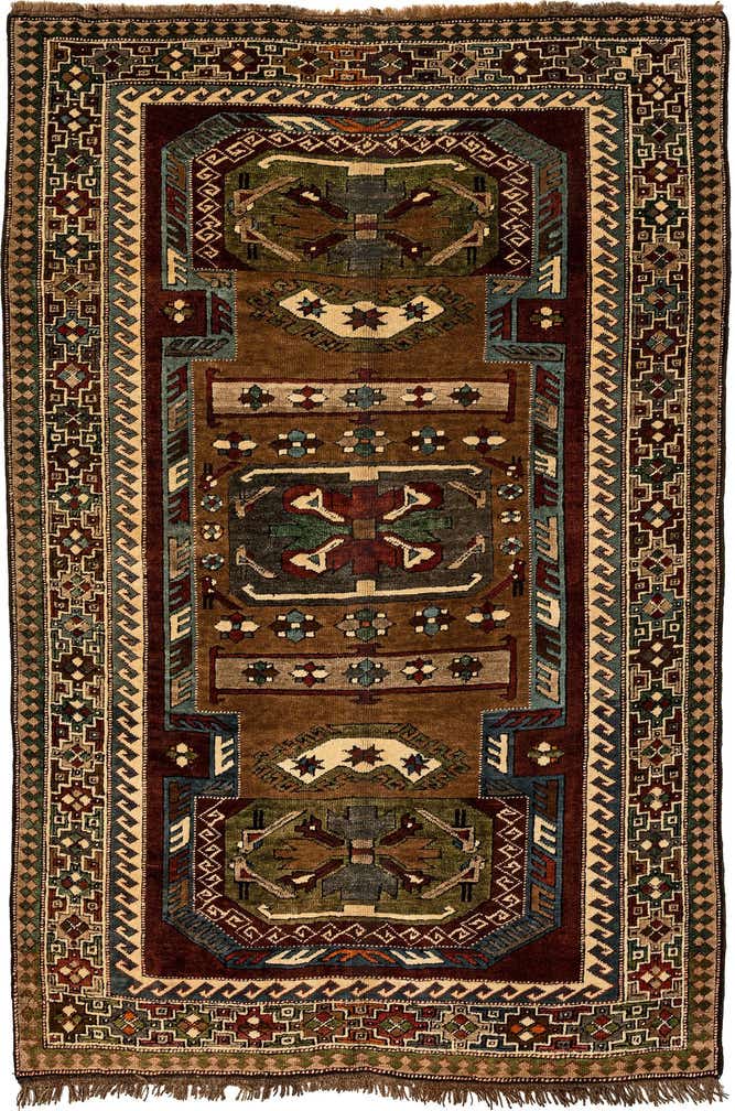 4' 7 x 6' 10 Hand Knotted Kars Wool Rug