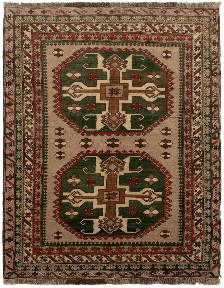 Detail image of 5' x 7' 4 Hand Knotted Kars Wool Rug