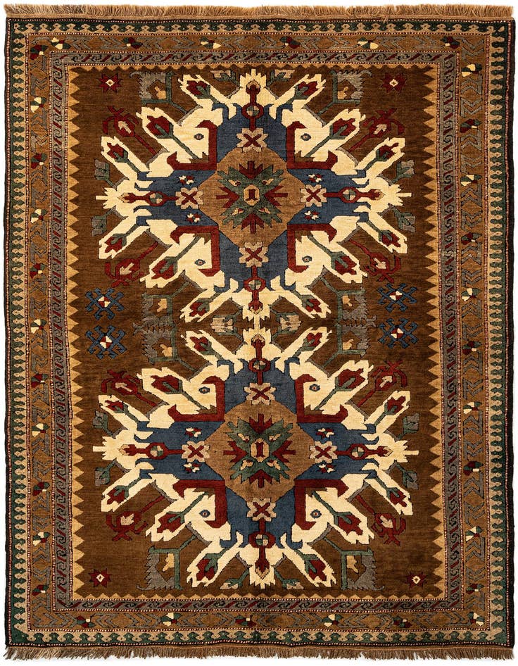 Detail image of 4' 9 x 7' 3 Hand Knotted Kars Wool Rug