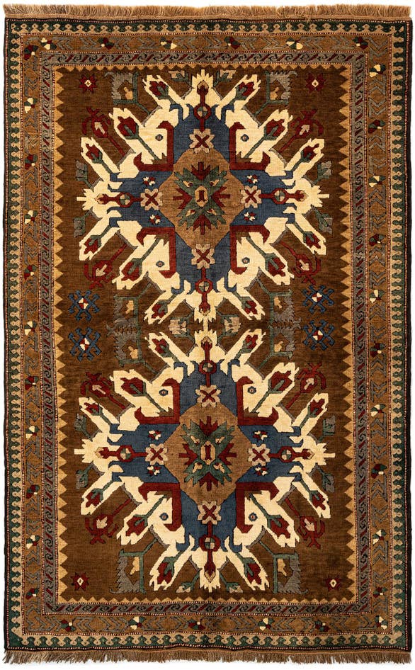 Detail image of 4' 9 x 7' 3 Hand Knotted Kars Wool Rug