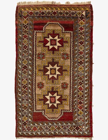 5' x 8' 4 Hand Knotted Kars Oriental Wool Rug