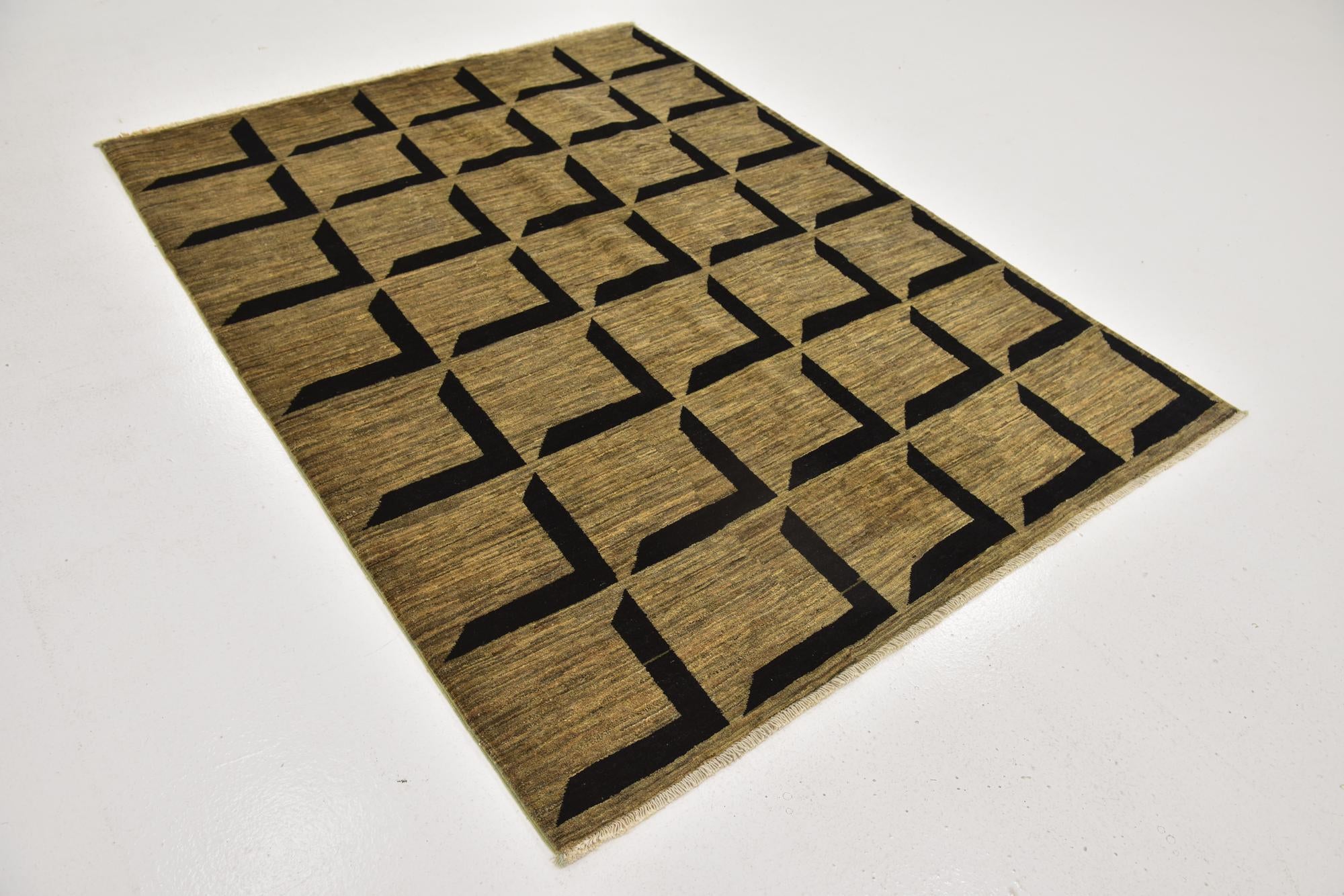 5' x 6' 6 Hand Knotted Kashkuli Gabbeh Wool Rug