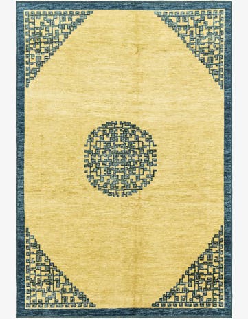 6' 1 x 9' 2 Hand Knotted Kashkuli Gabbeh Wool Rug