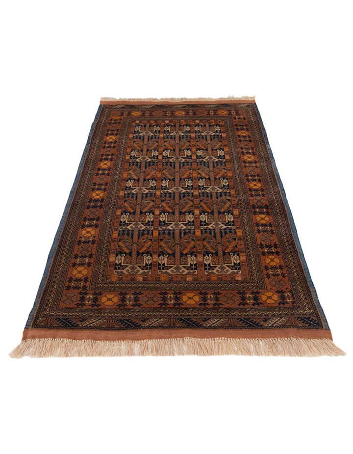 4' x 6' 4 Hand Knotted Kashmir Oriental Wool Rug