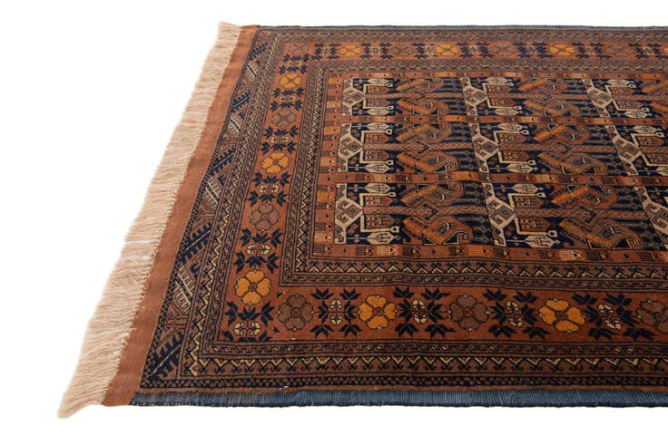 Detail image of 4' x 6' 4 Hand Knotted Kashmir Oriental Wool Rug