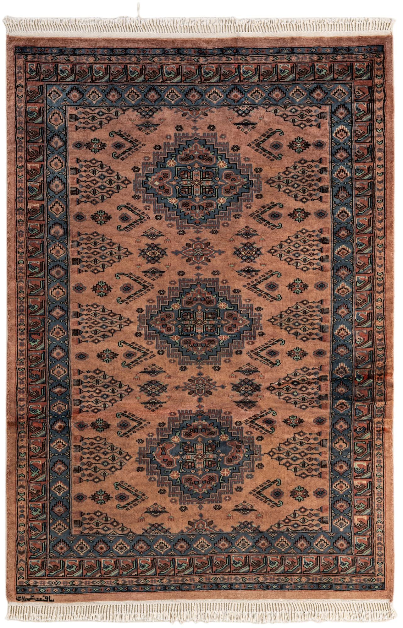 4' 2 x 6' 2  Hand Knotted Kazak Wool Rug
