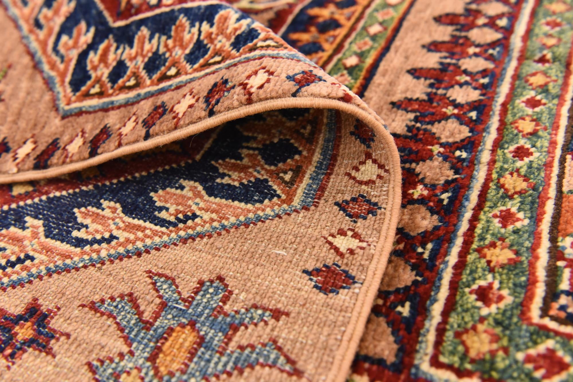 150cm x 215cm anudado a mano Kazak Alfombra Oriental