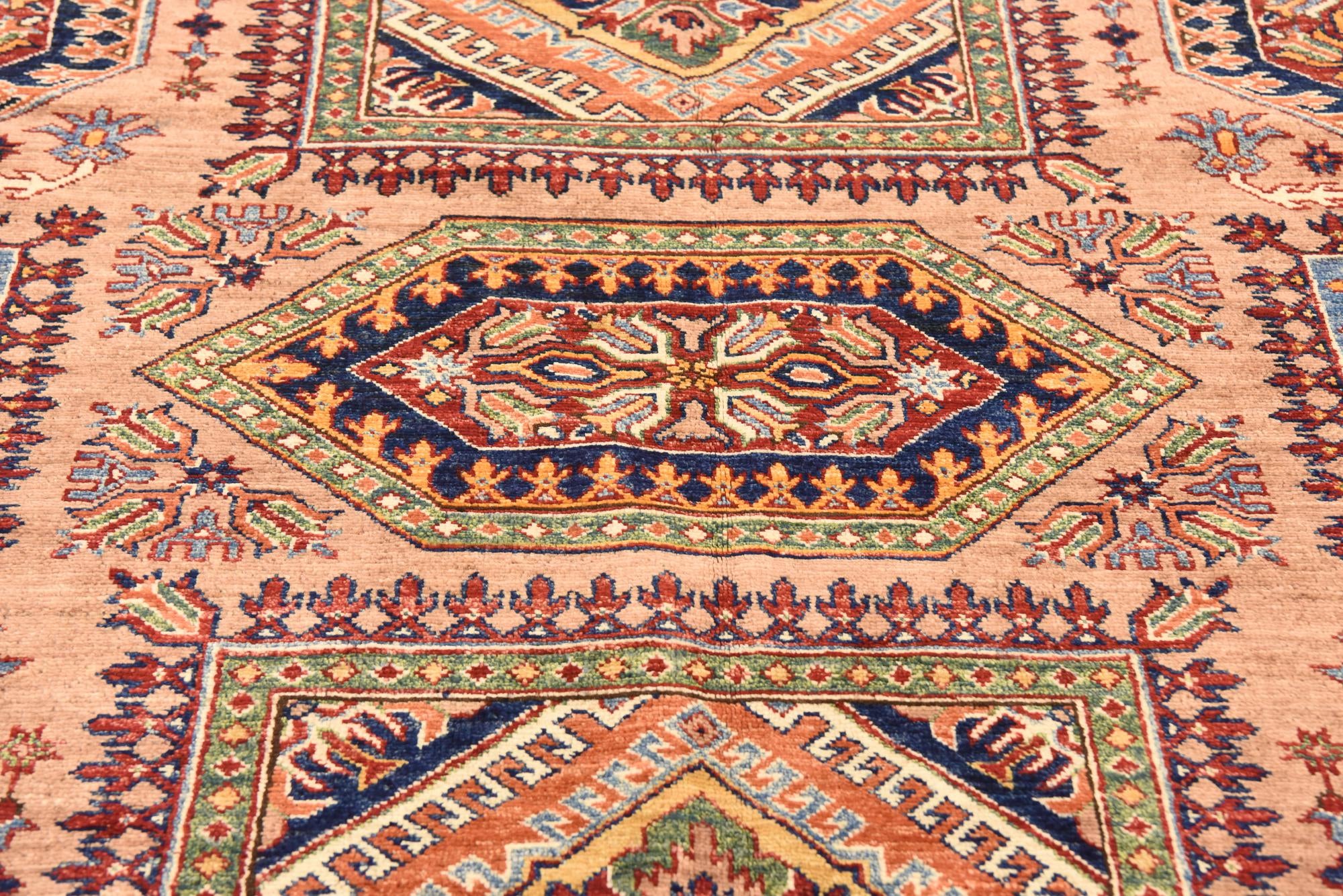 150cm x 215cm anudado a mano Kazak Alfombra Oriental
