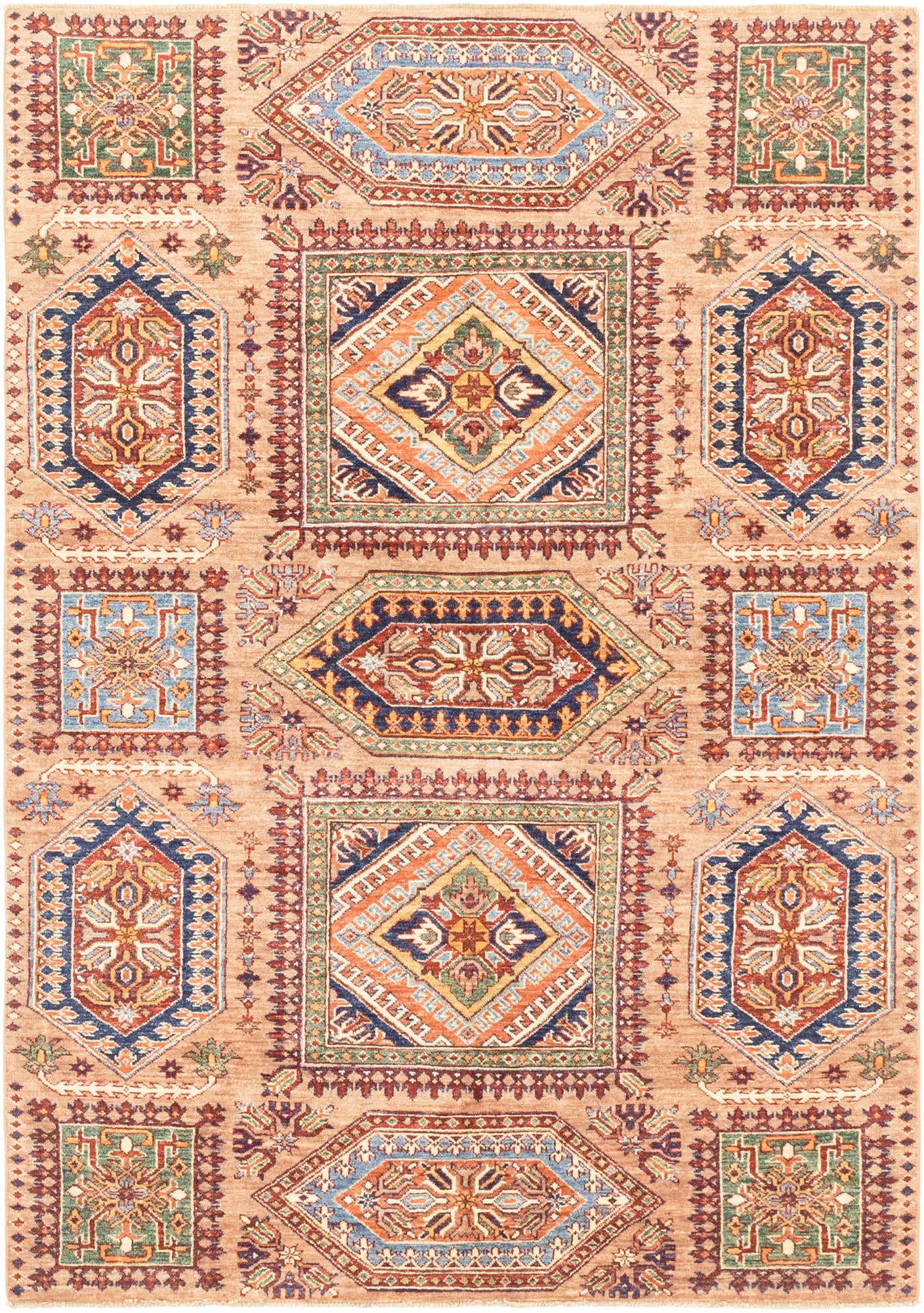150cm x 215cm Hand Knotted Kazak Oriental Rug