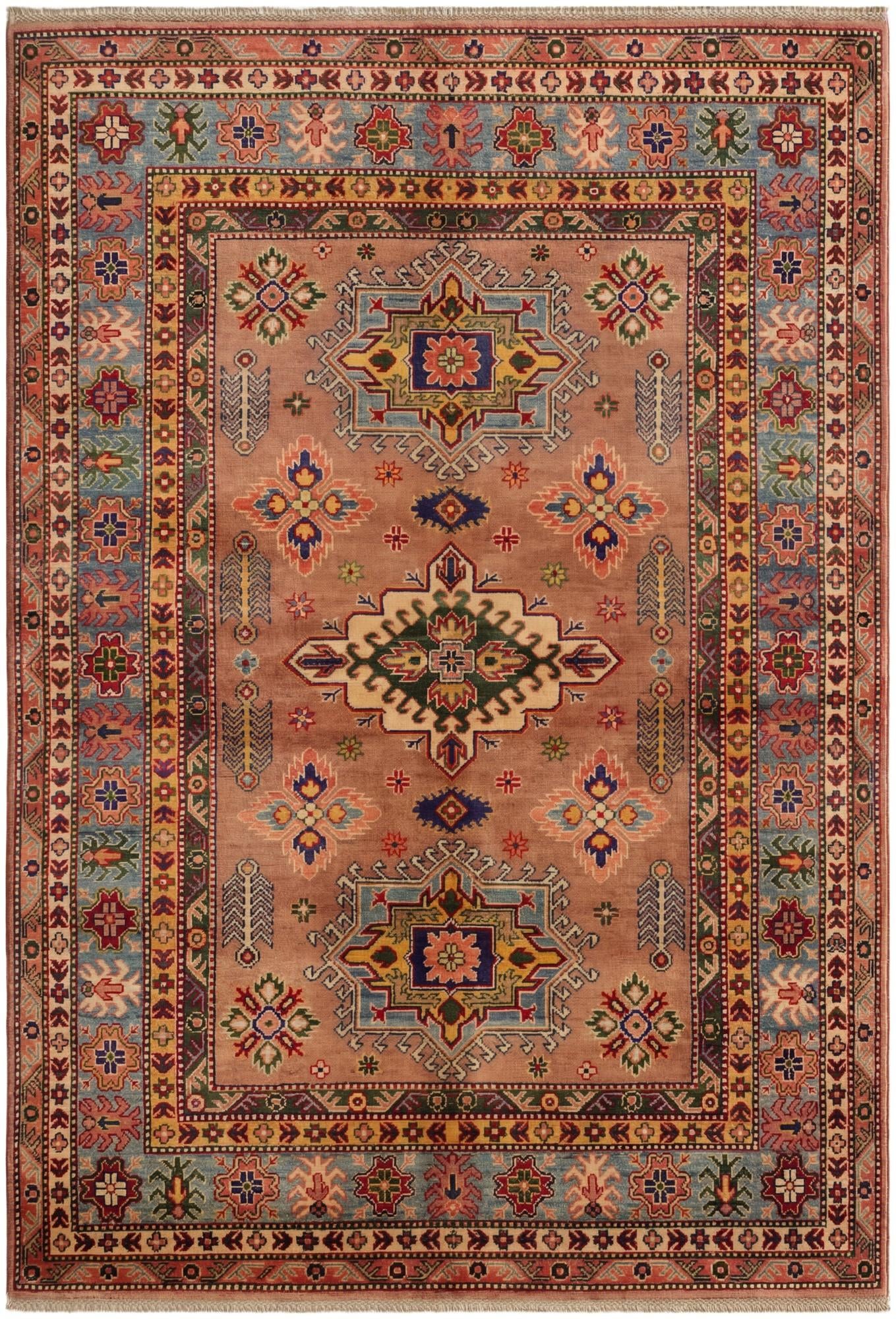 5' 6 x 8' Hand Knotted Kazak Rug