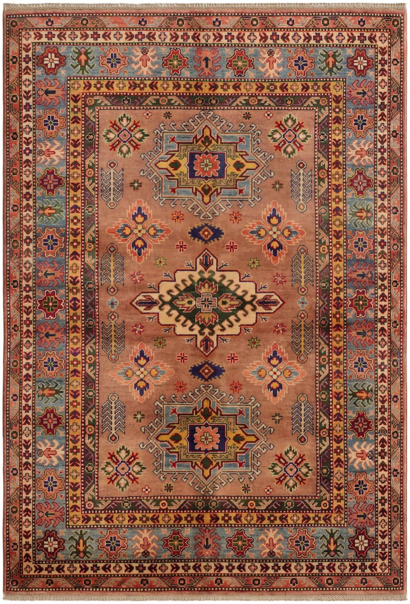 5' 6 x 8' Hand Knotted Kazak Rug