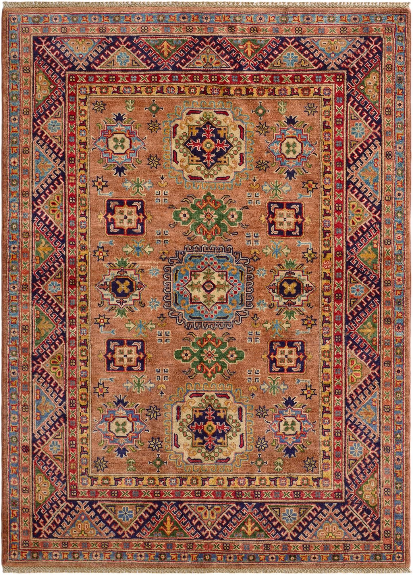 5' 3 x 7' 1 Hand Knotted Kazak Rug