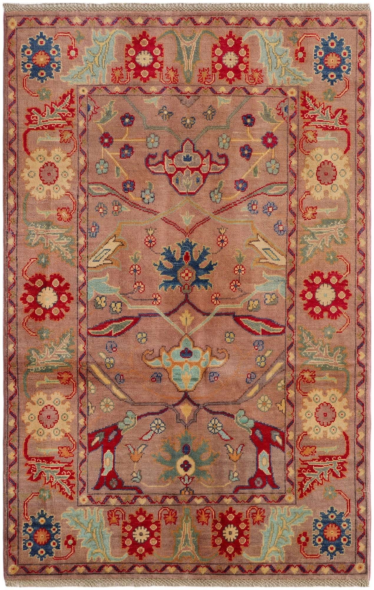 4' x 6' 3 Hand Knotted Kazak Rug