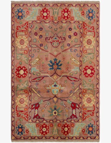 4' x 6' 3 Hand Knotted Kazak Rug