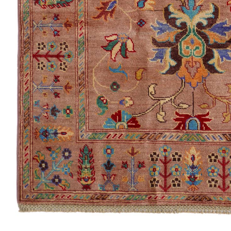 Detail image of 4' 2 x 6' Hand Knotted Kazak Rug