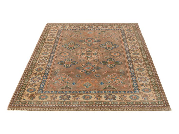 Detail image of 4' 2 x 6' Hand Knotted Kazak Rug