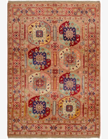 4' 2 x 5' 10 Hand Knotted Kazak Rug
