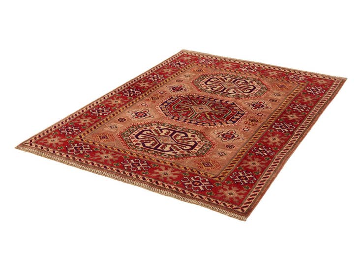 Detail image of 4' x 5' 7 Hand Knotted Kazak Rug
