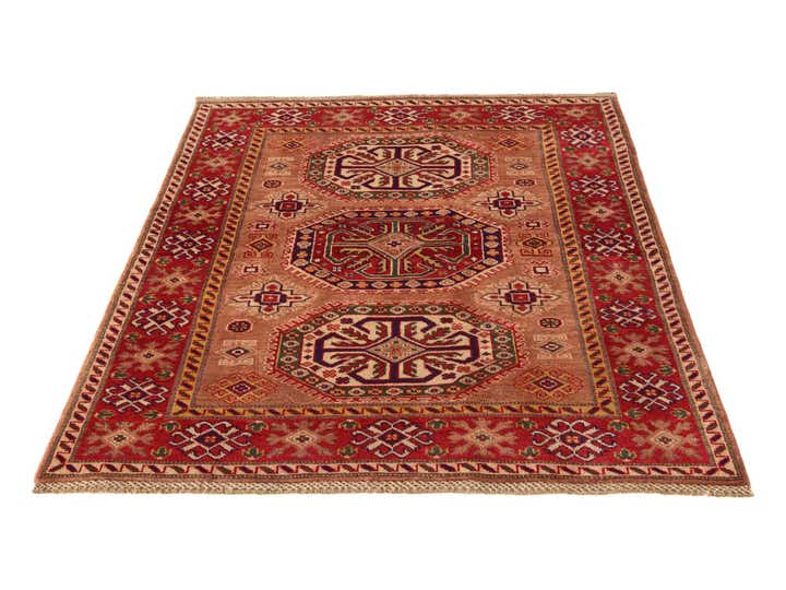 4' x 5' 7 Hand Knotted Kazak Rug