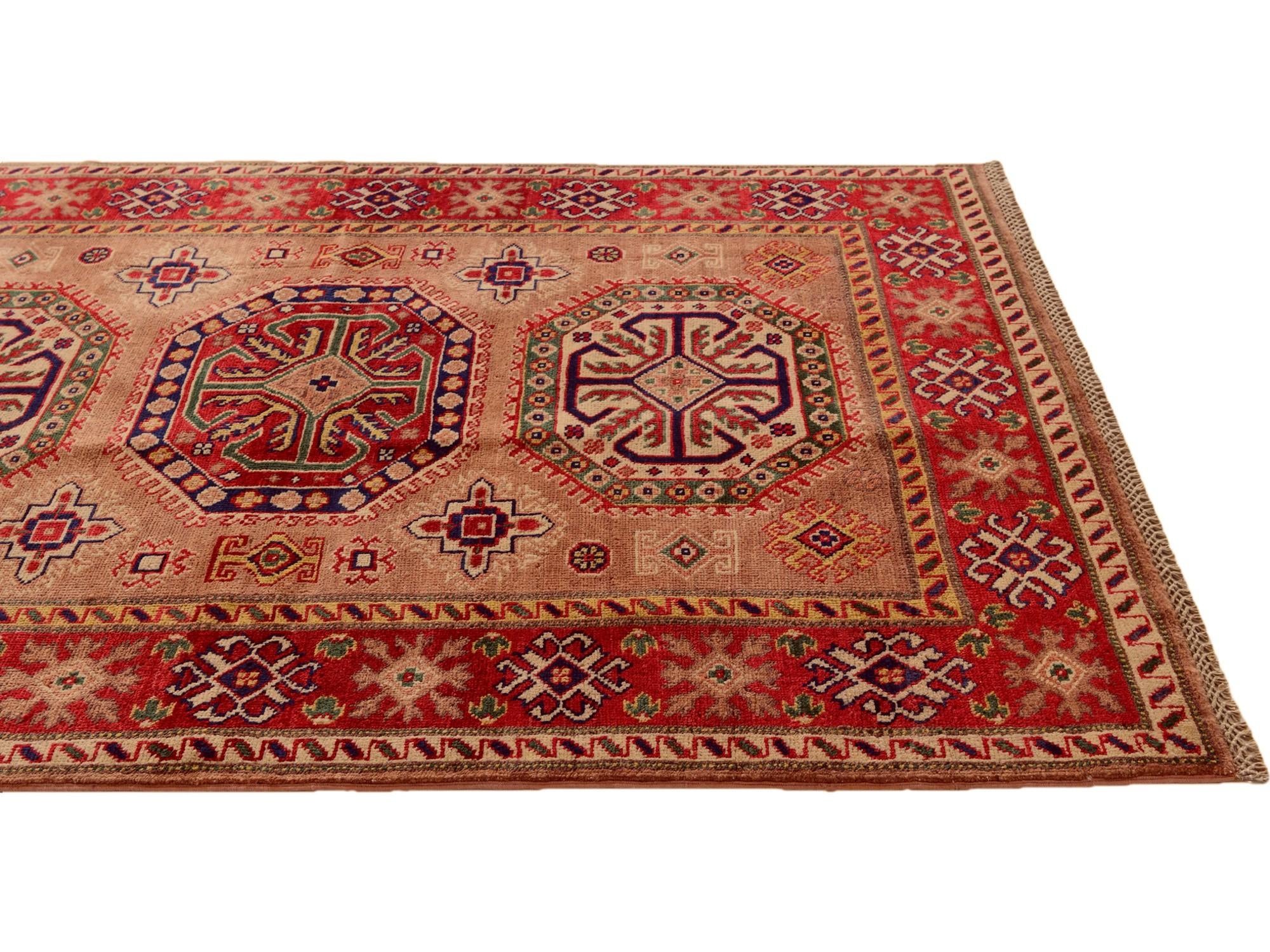 4' x 5' 7 Hand Knotted Kazak Rug