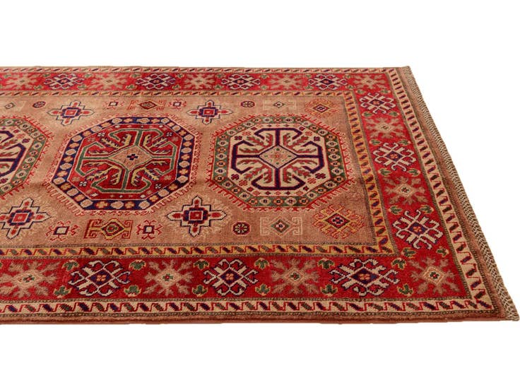 Detail image of 4' x 5' 7 Hand Knotted Kazak Rug