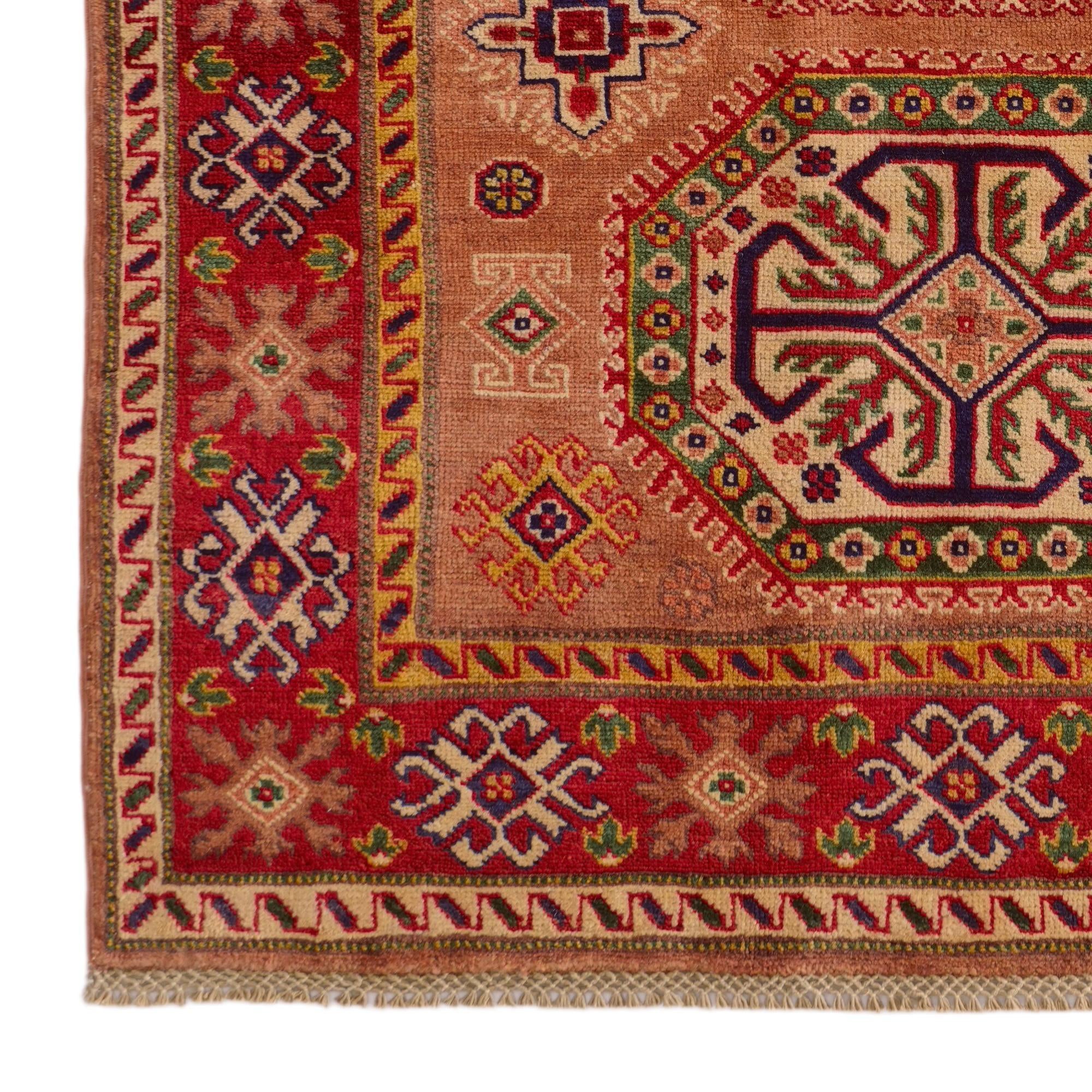 4' x 5' 7 Hand Knotted Kazak Rug