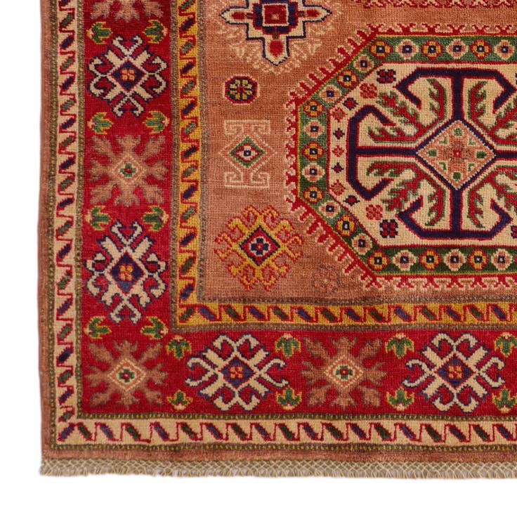 Detail image of 4' x 5' 7 Hand Knotted Kazak Rug