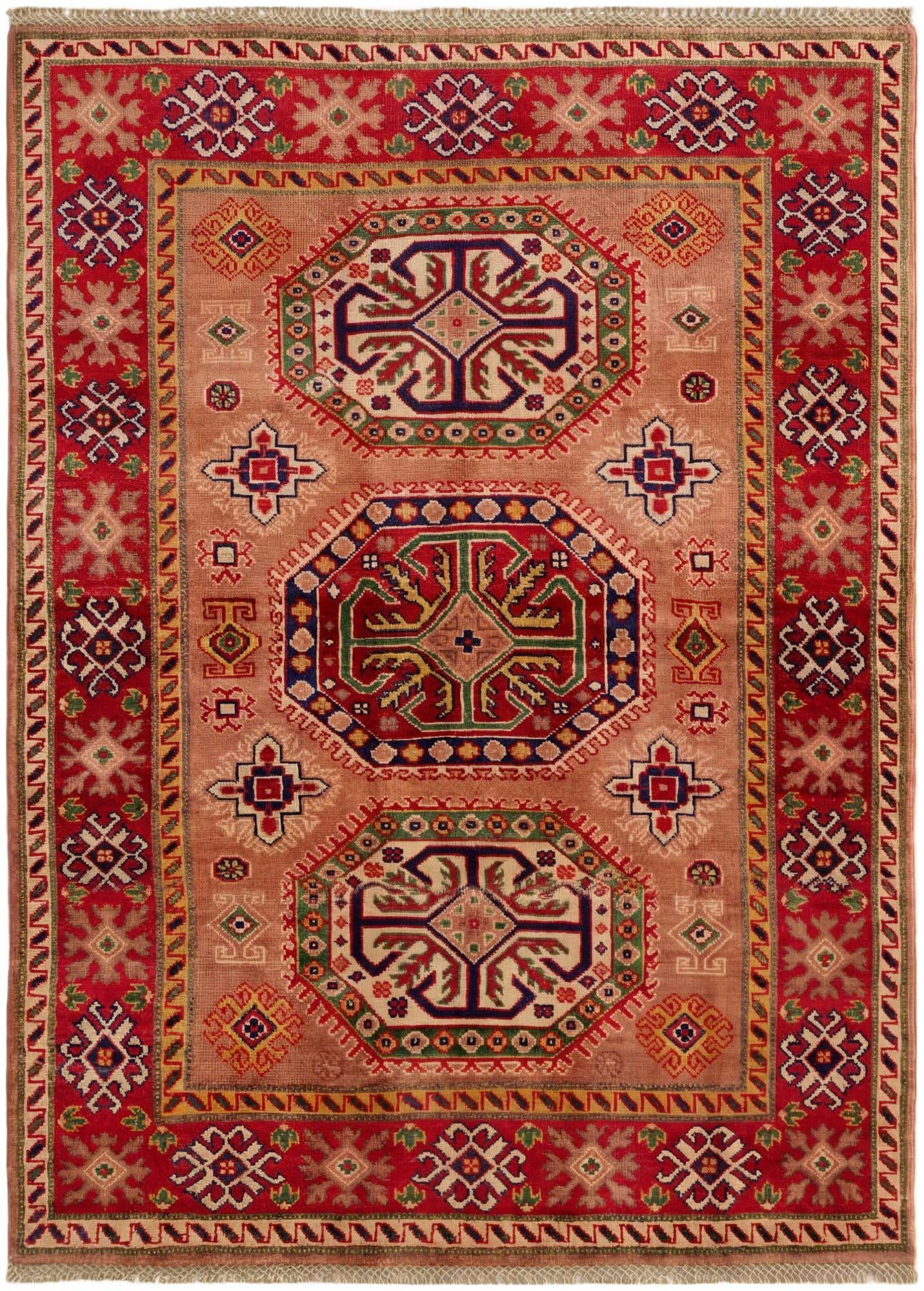 4' x 5' 7 Hand Knotted Kazak Rug