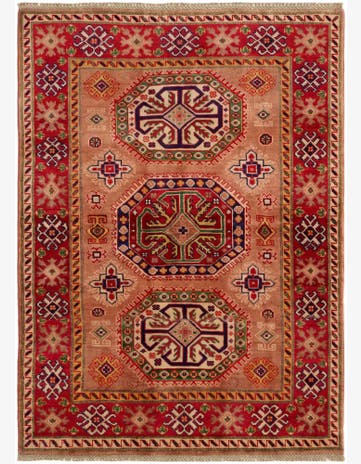 4' x 5' 7 Hand Knotted Kazak Rug