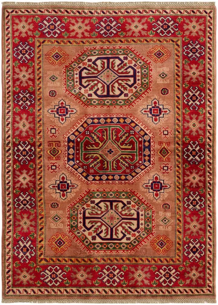 4' x 5' 7 Hand Knotted Kazak Rug