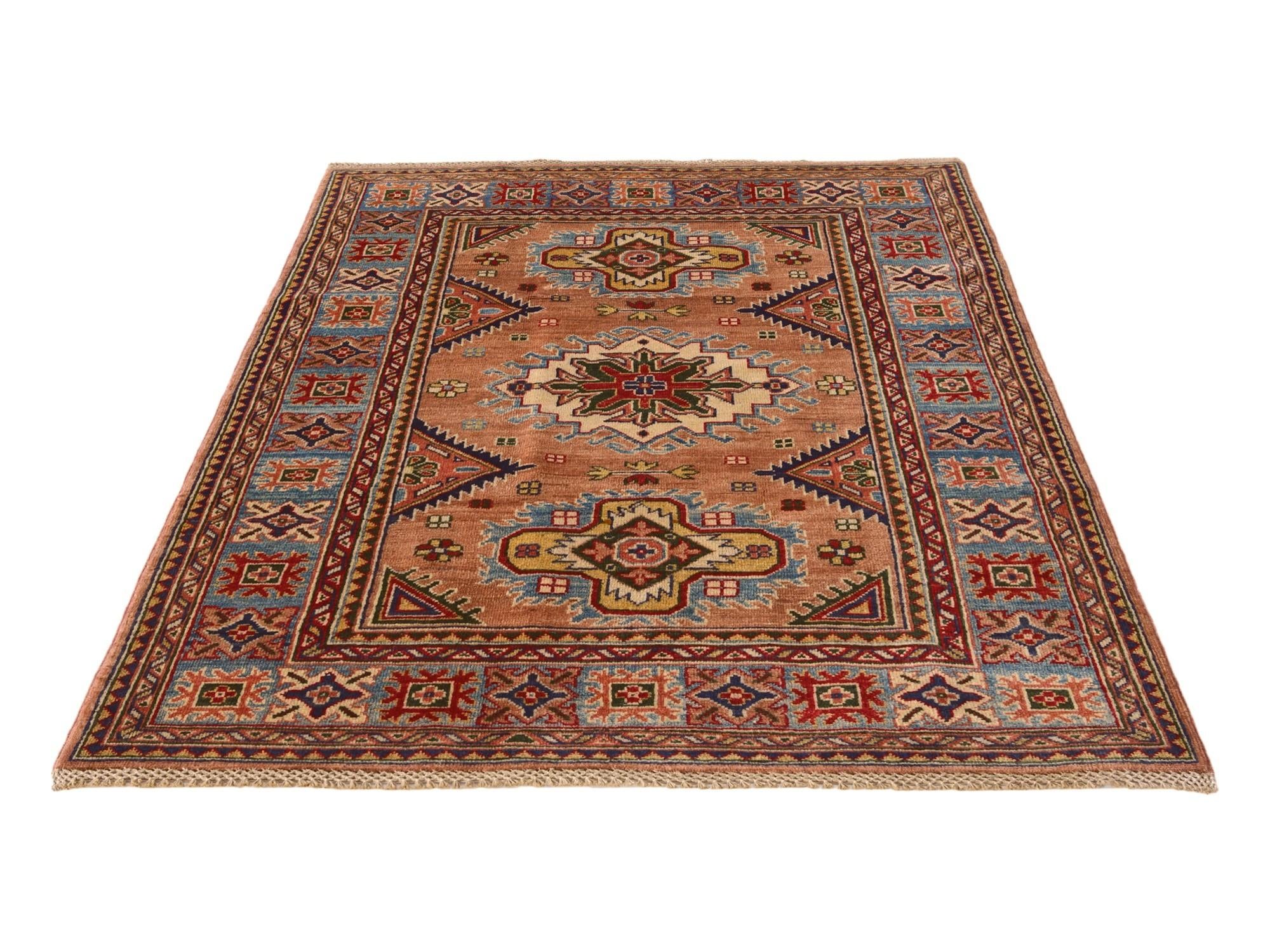 4' x 6' Hand Knotted Kazak Rug