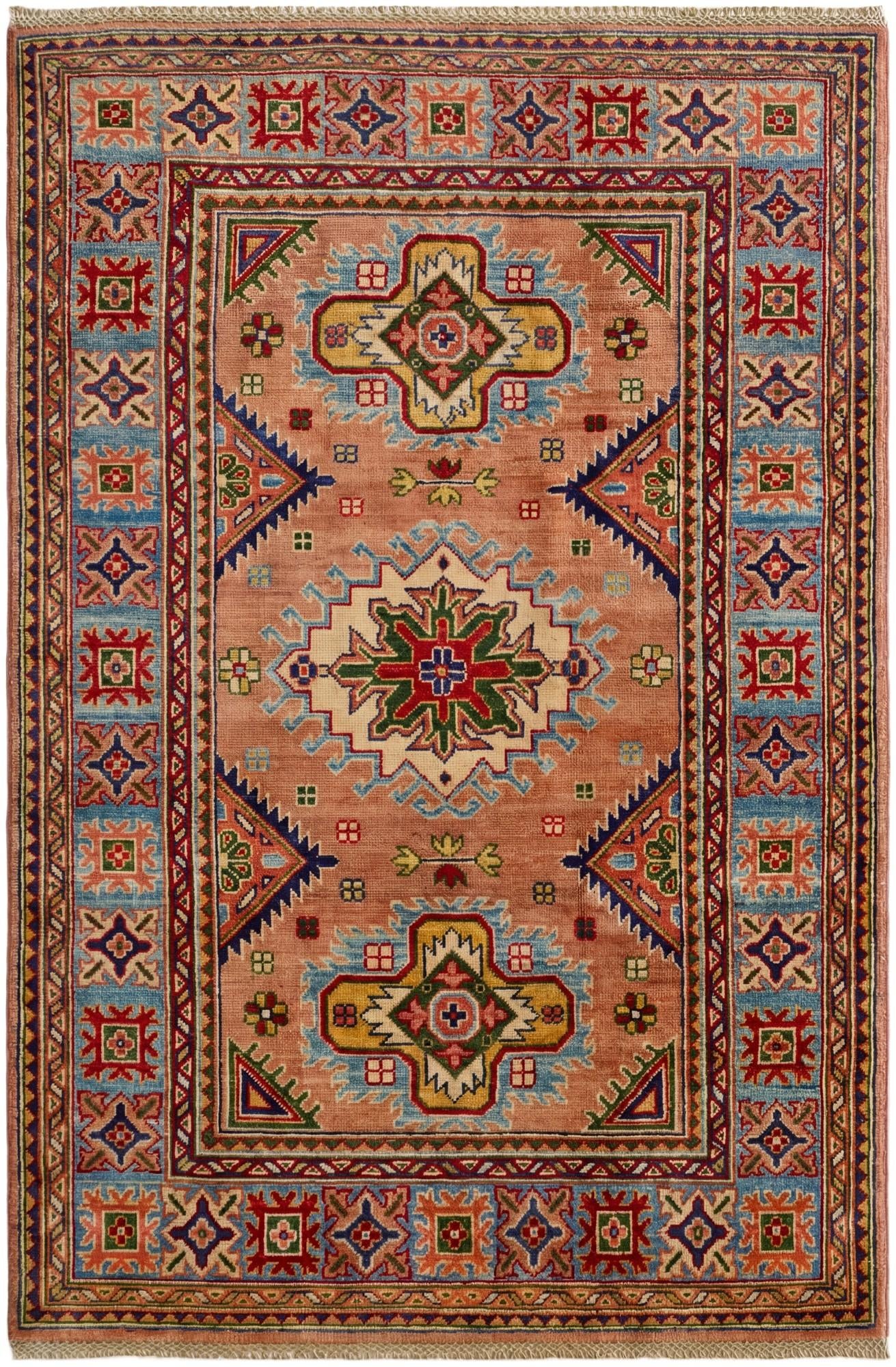 4' x 6' Hand Knotted Kazak Rug