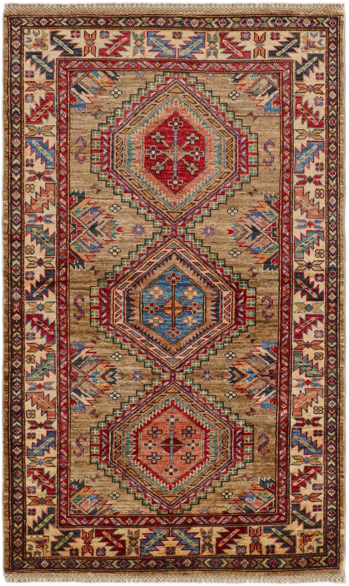 3' 4 x 5' 5 Hand Knotted Kazak Rug