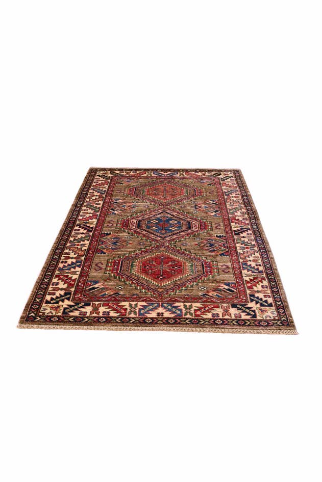 Detail image of 3' 4 x 5' 3 Hand Knotted Kazak Rug