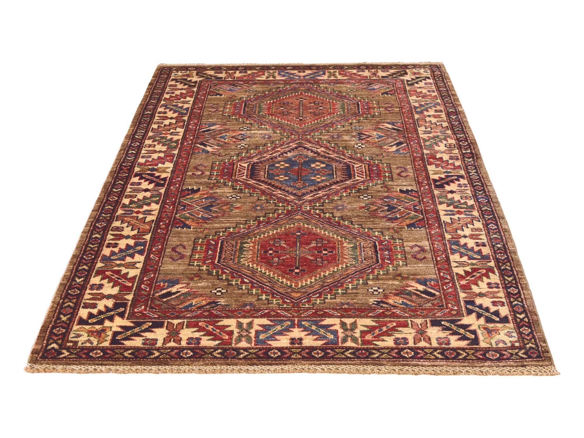 3' 4 x 5' 3 Hand Knotted Kazak Rug