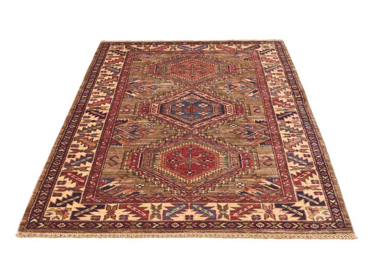 Detail image of 3' 4 x 5' 3 Hand Knotted Kazak Rug