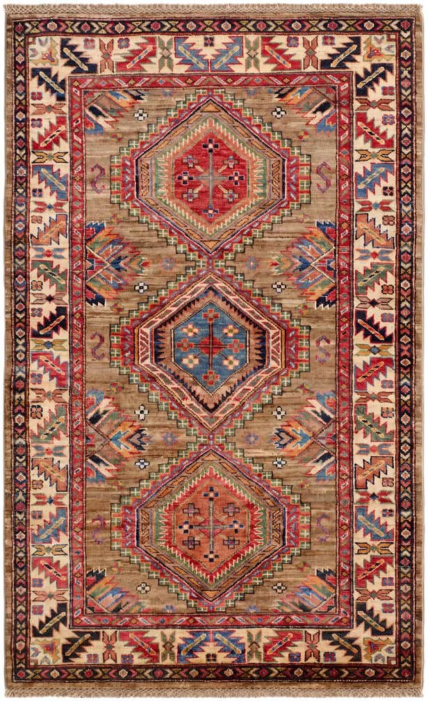 3' 4 x 5' 3 Hand Knotted Kazak Rug