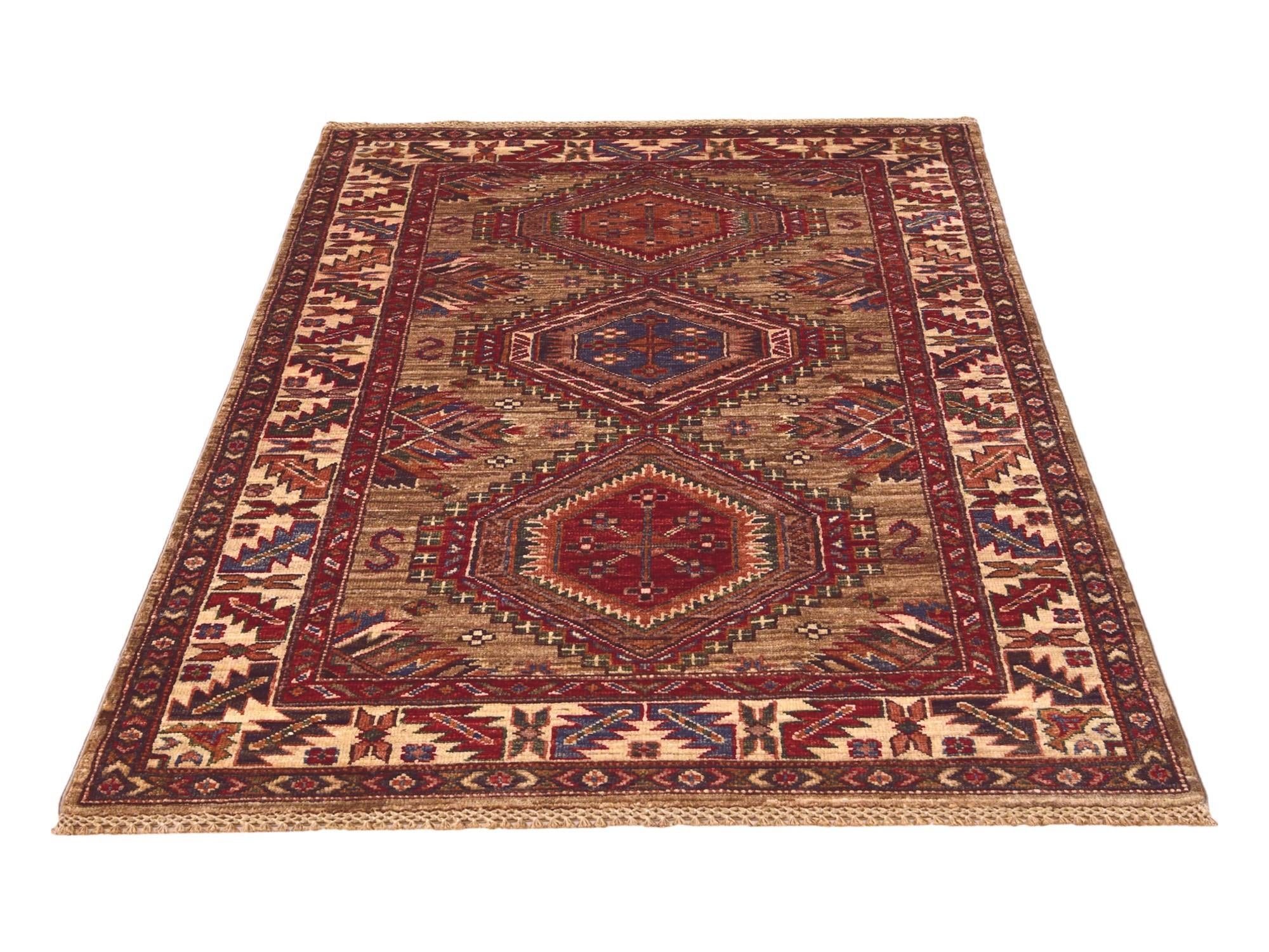 3' 4 x 5' 1 Hand Knotted Kazak Rug