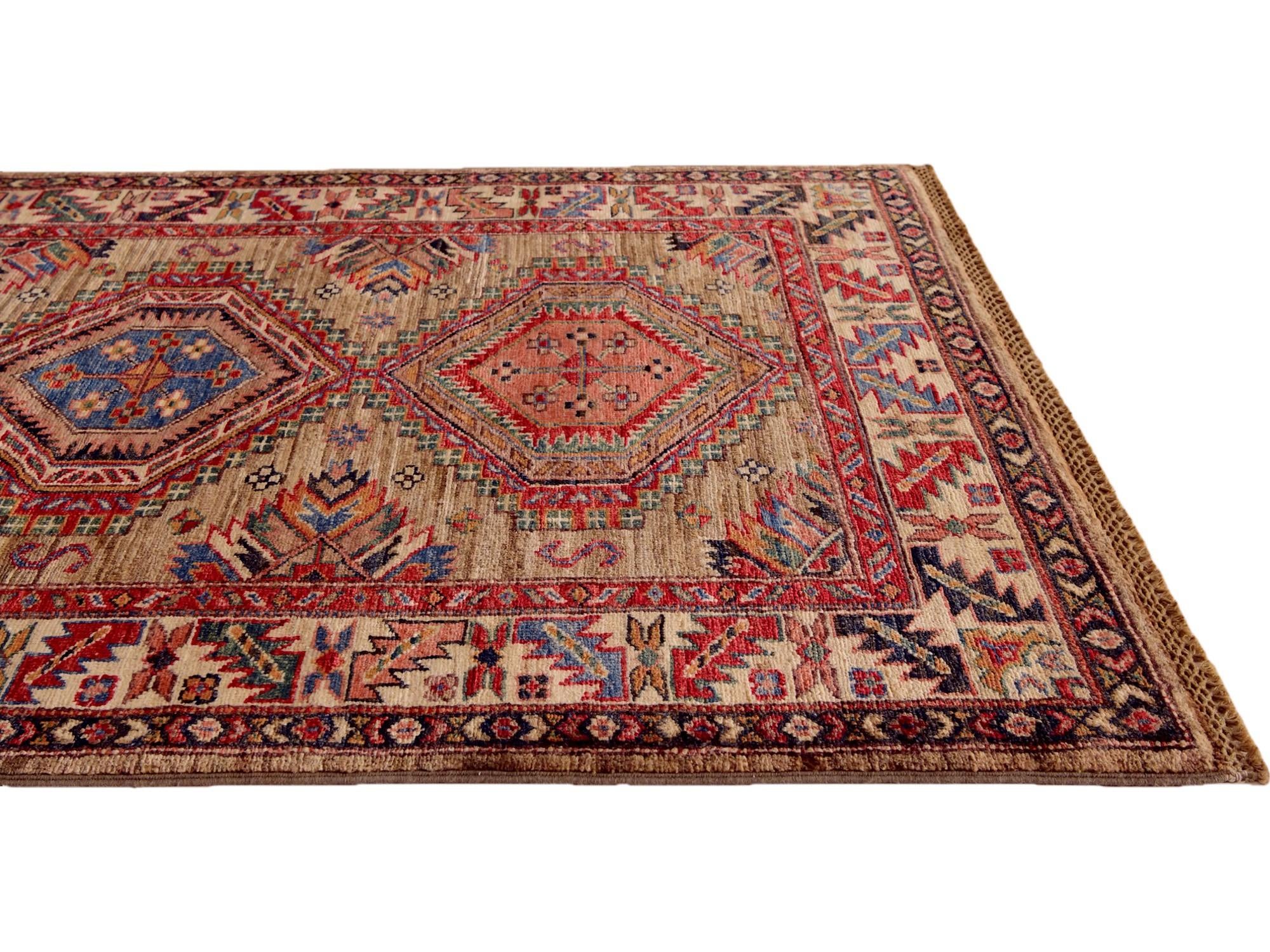 3' 4 x 5' 1 Hand Knotted Kazak Rug