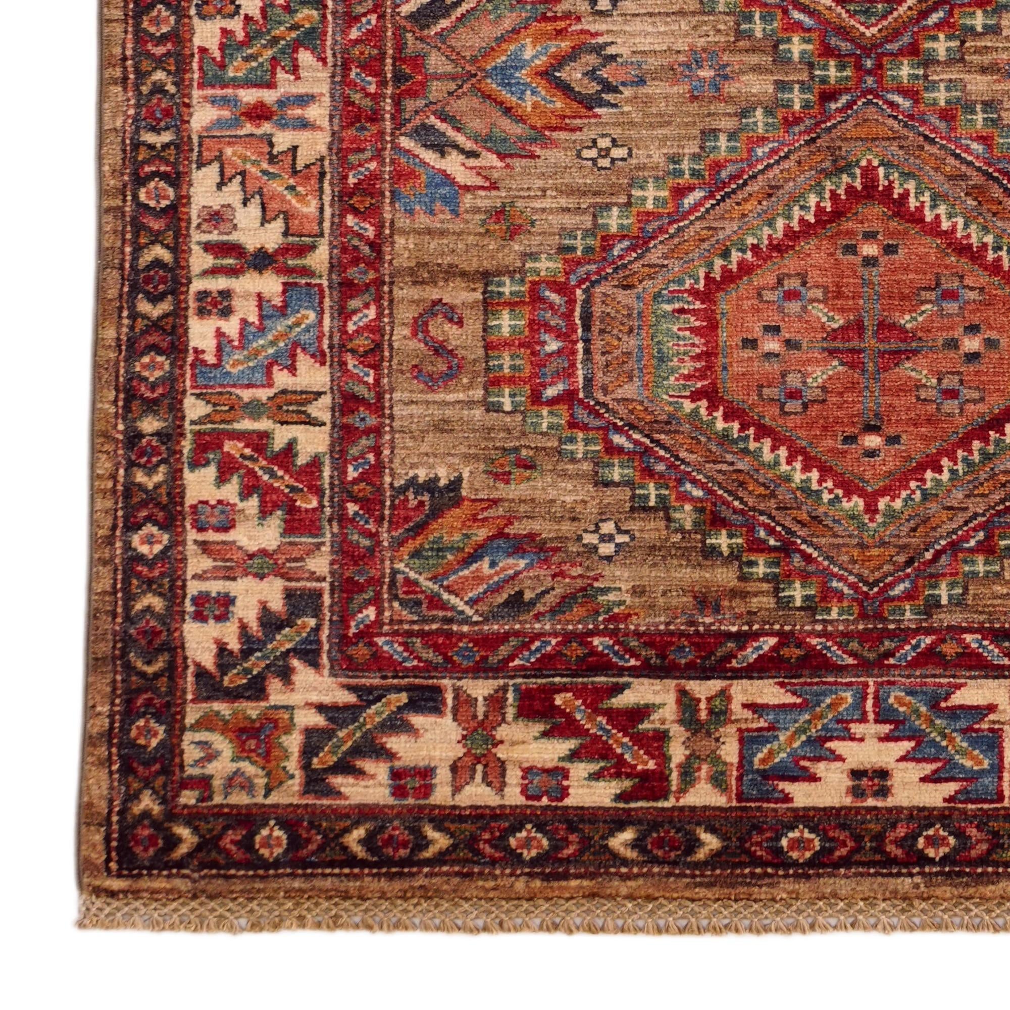 3' 4 x 5' 1 Hand Knotted Kazak Rug