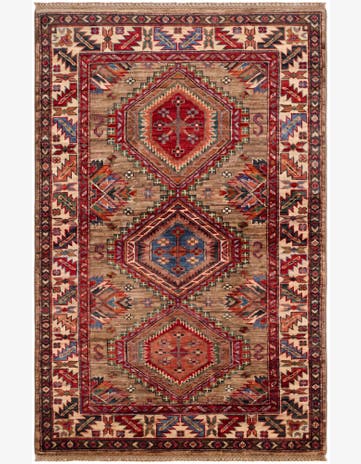 3' 4 x 5' 1 Hand Knotted Kazak Rug