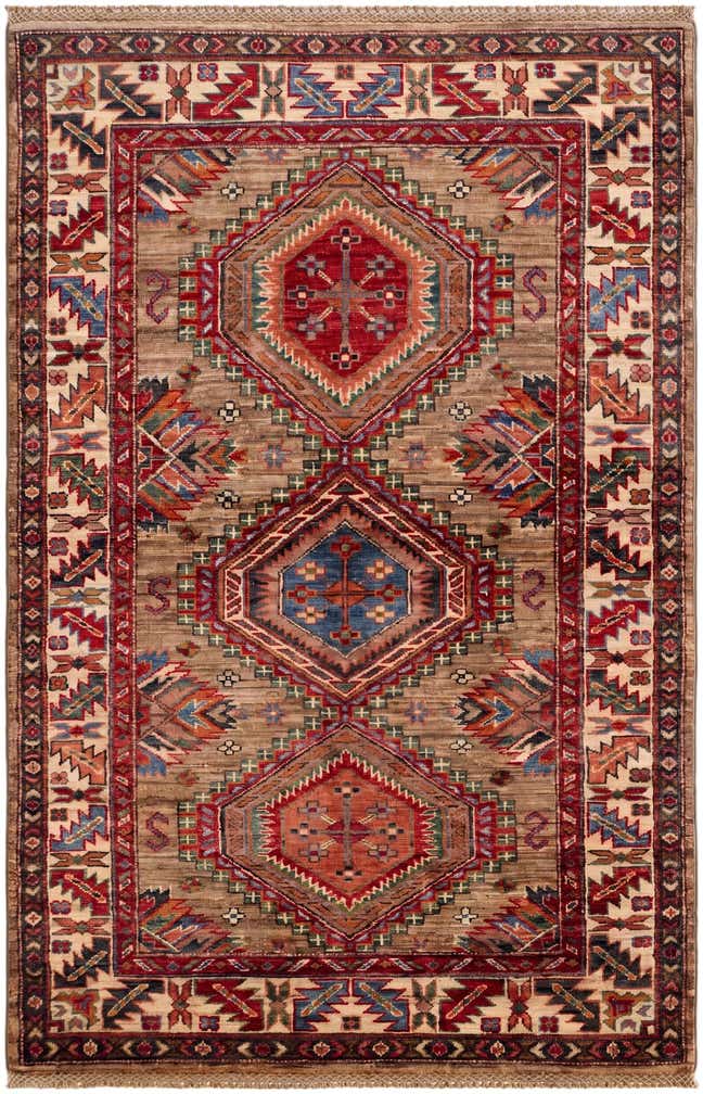 3' 4 x 5' 1 Hand Knotted Kazak Rug