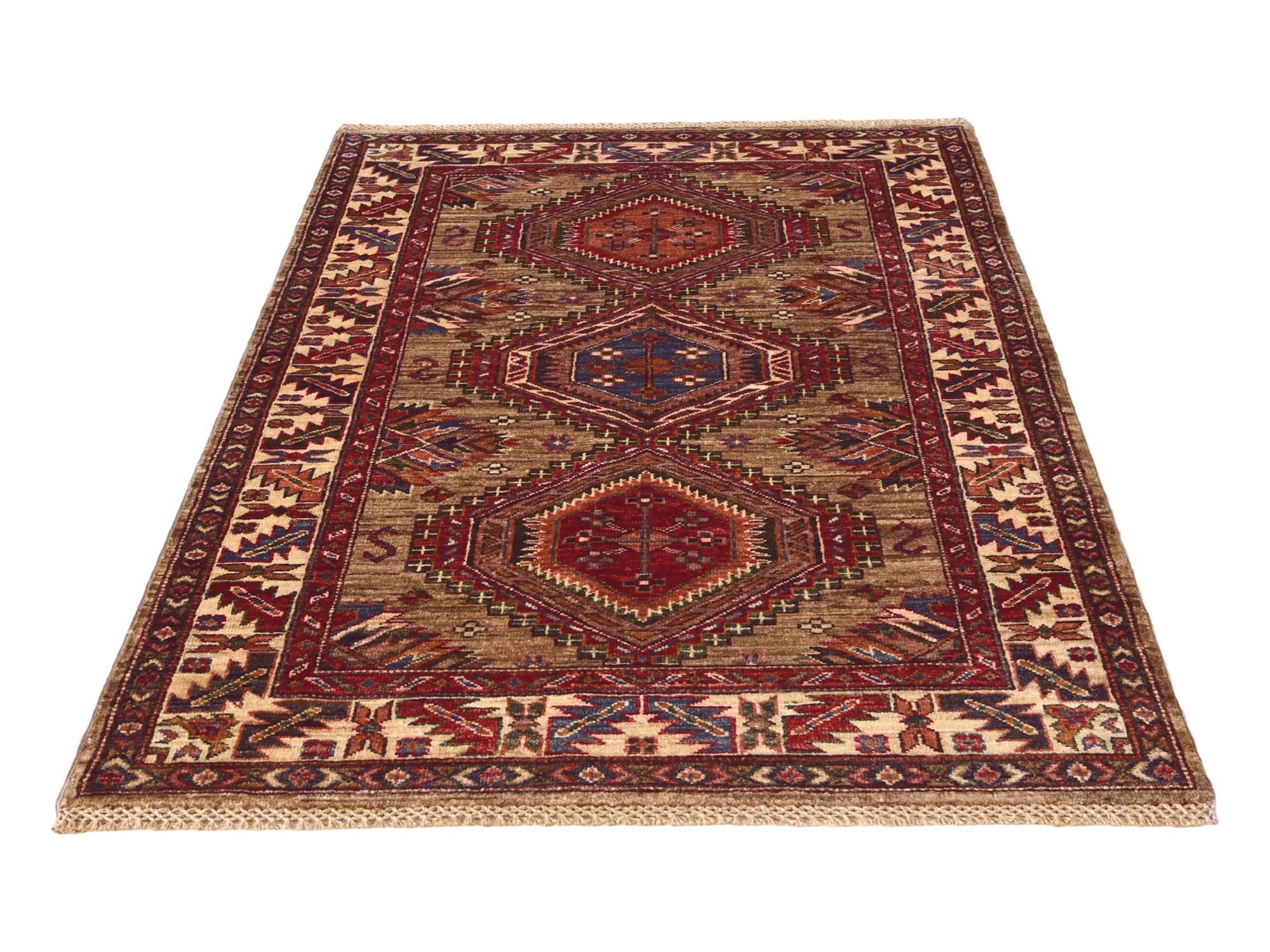 3' 4 x 5' 1 Hand Knotted Kazak Rug