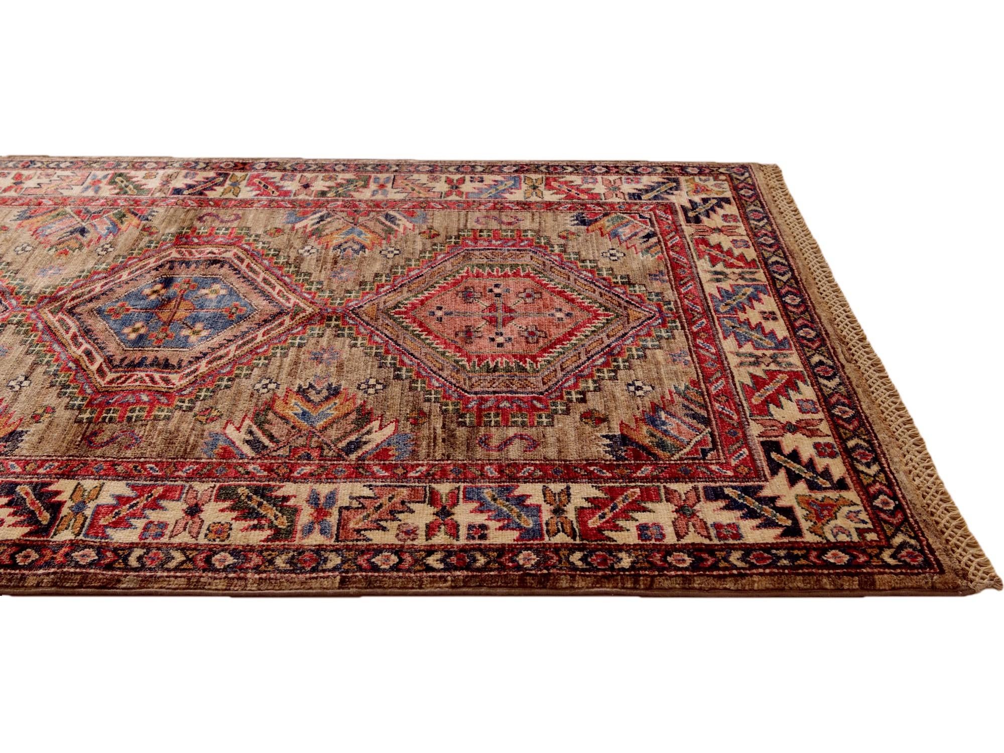 3' 4 x 5' 1 Hand Knotted Kazak Rug