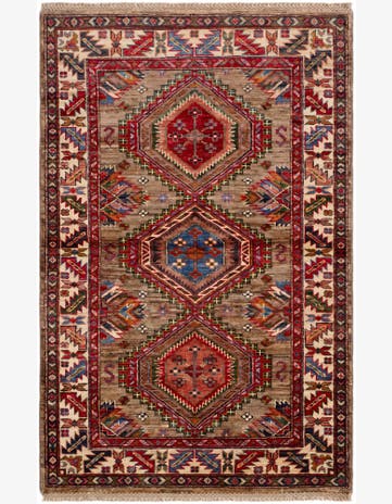 3' 4 x 5' 1 Hand Knotted Kazak Rug