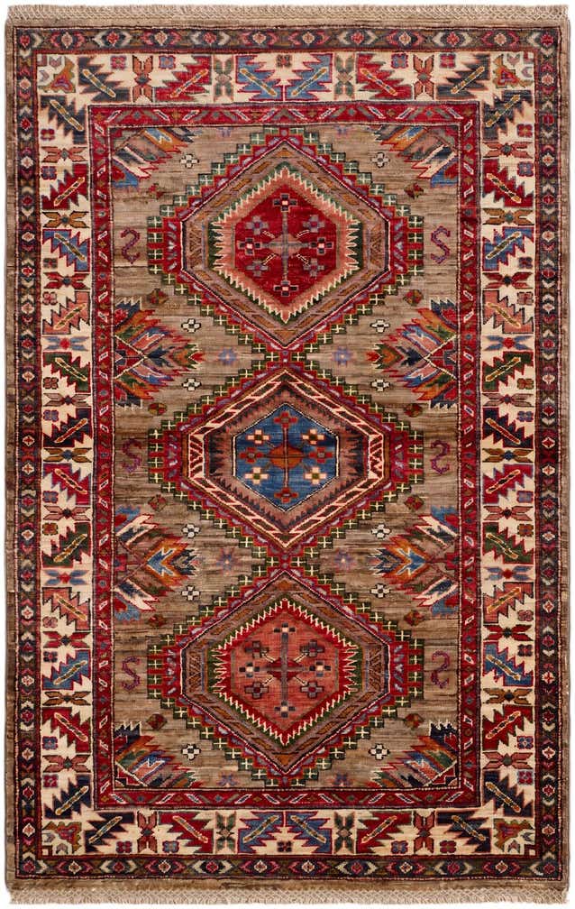 3' 4 x 5' 1 Hand Knotted Kazak Rug