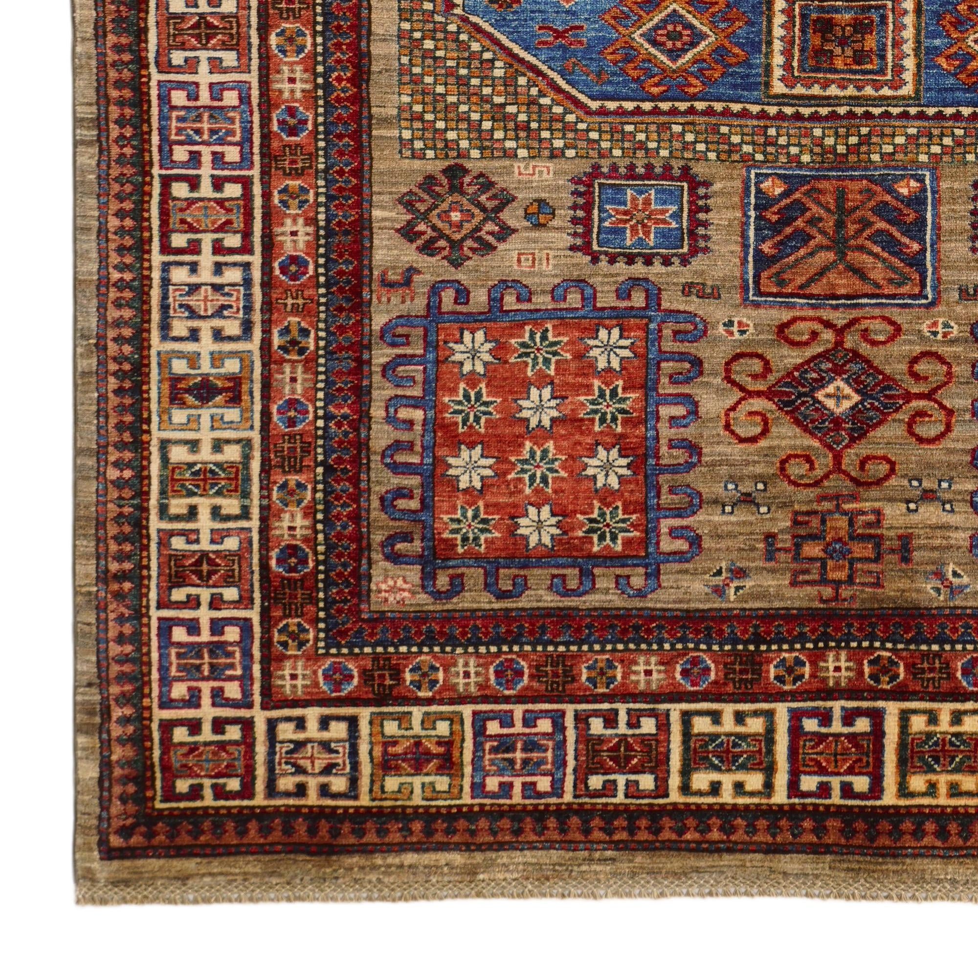 5' 9 x 8' 2 Hand Knotted Kazak Rug