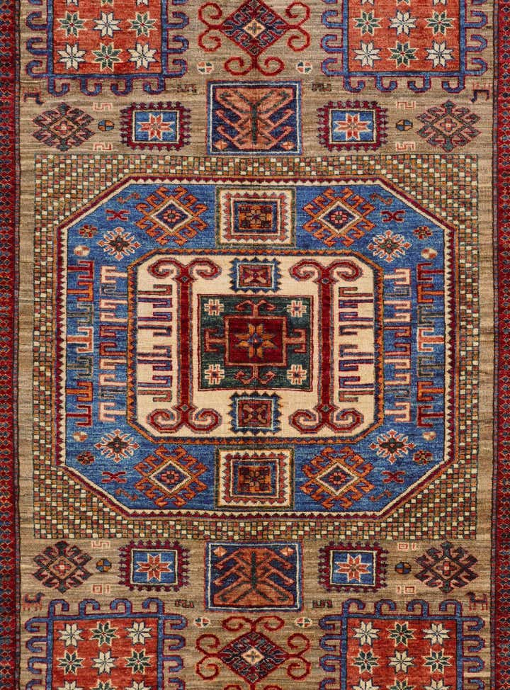 5' 9 x 8' 2 Hand Knotted Kazak Rug
