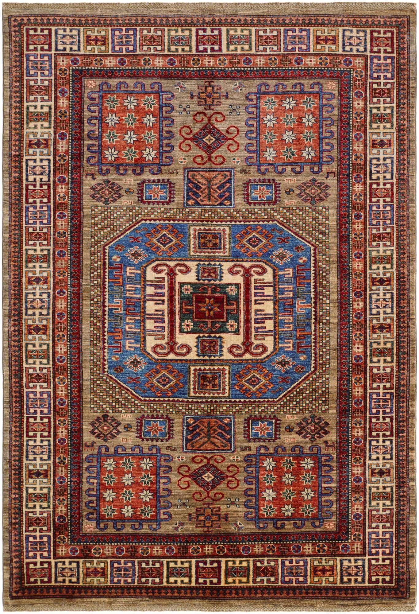 5' 9 x 8' 2 Hand Knotted Kazak Rug